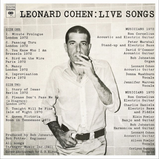LEONARD COHEN : LIVE SONGS [Columbia]