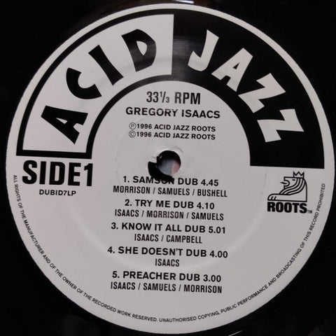 GREGORY ISAACS : GREGORY IN DUB [Acid Jazz]