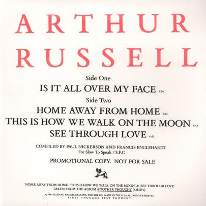 ARTHUR RUSSELL : ALL OVER MY FACE [ Sleeping Bag ]