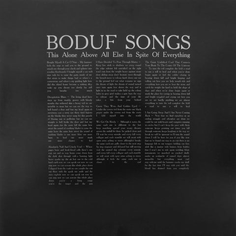 BODUF SONGS : THIS ALONE ABOVE ALL ELSE IN SPITE OF EVERYTHING [Kranky]