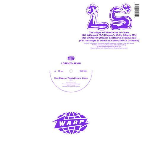 LORENZO SENNI : XALLEGROX / THE SHAPE OF REMIXXXES TO COME [ Warp ]