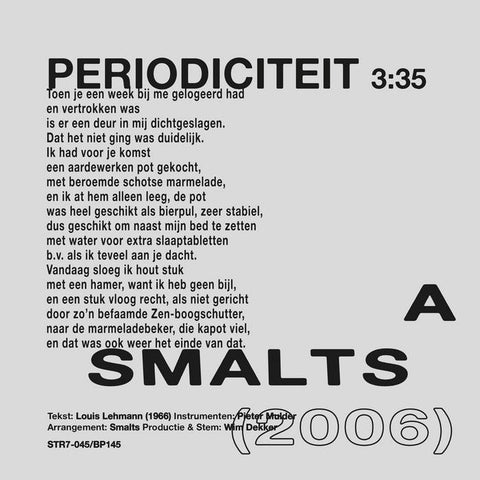 SMALTS  - HUMAN FLASH : PERIODICITEIT / EN DE STAD [ Stroom ]