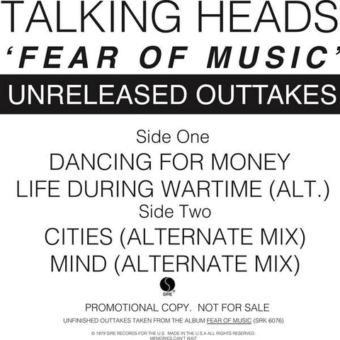 TALKING HEADS : FEAR OF MUSIC [Sire/Unofficial]